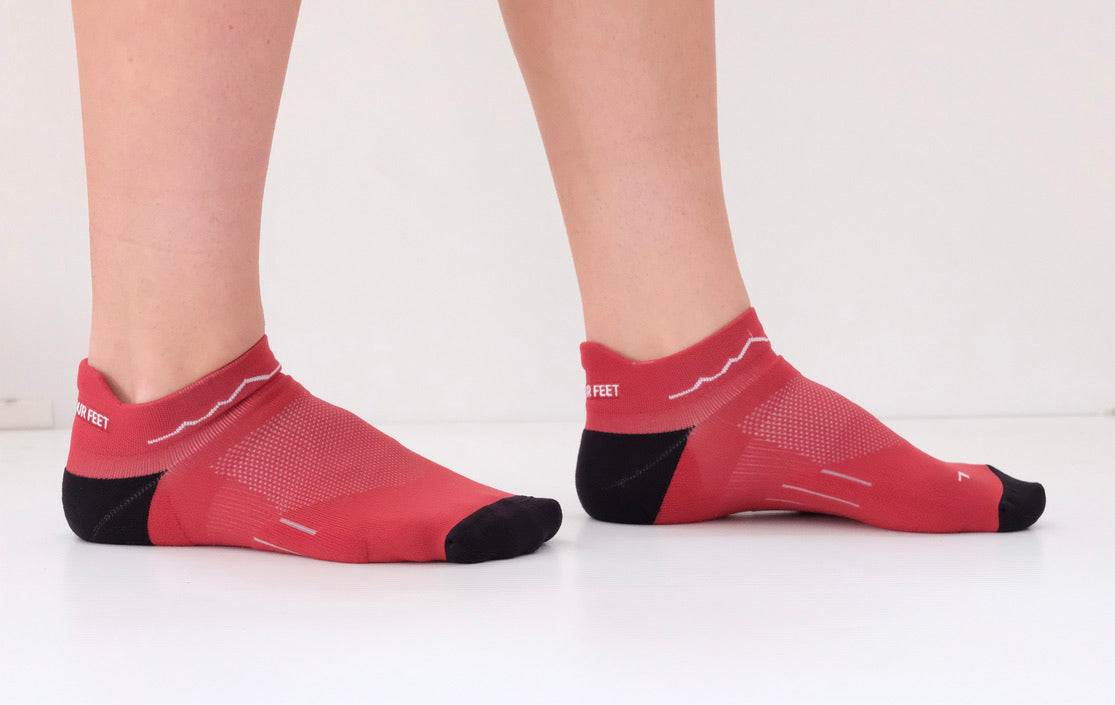 Find Your Feet Trail Running Micro Socks (Unisex) -Black/Red Find Your Feet