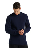 Icebreaker Hillock Funnel Neck Sweater (Men's) Midnight Navy/Royal Navy