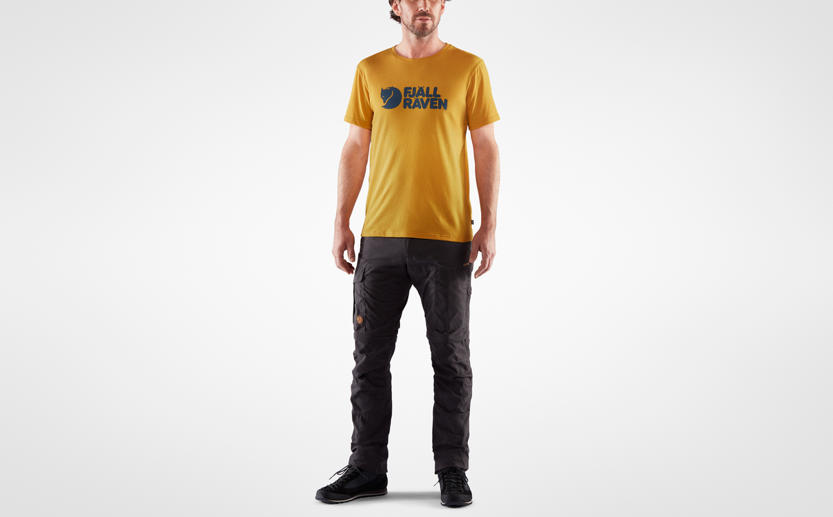 Fjallraven Logo T-Shirt (Men's) - Ochre - Find Your Feet Australia Hobart Launceston Tasmania