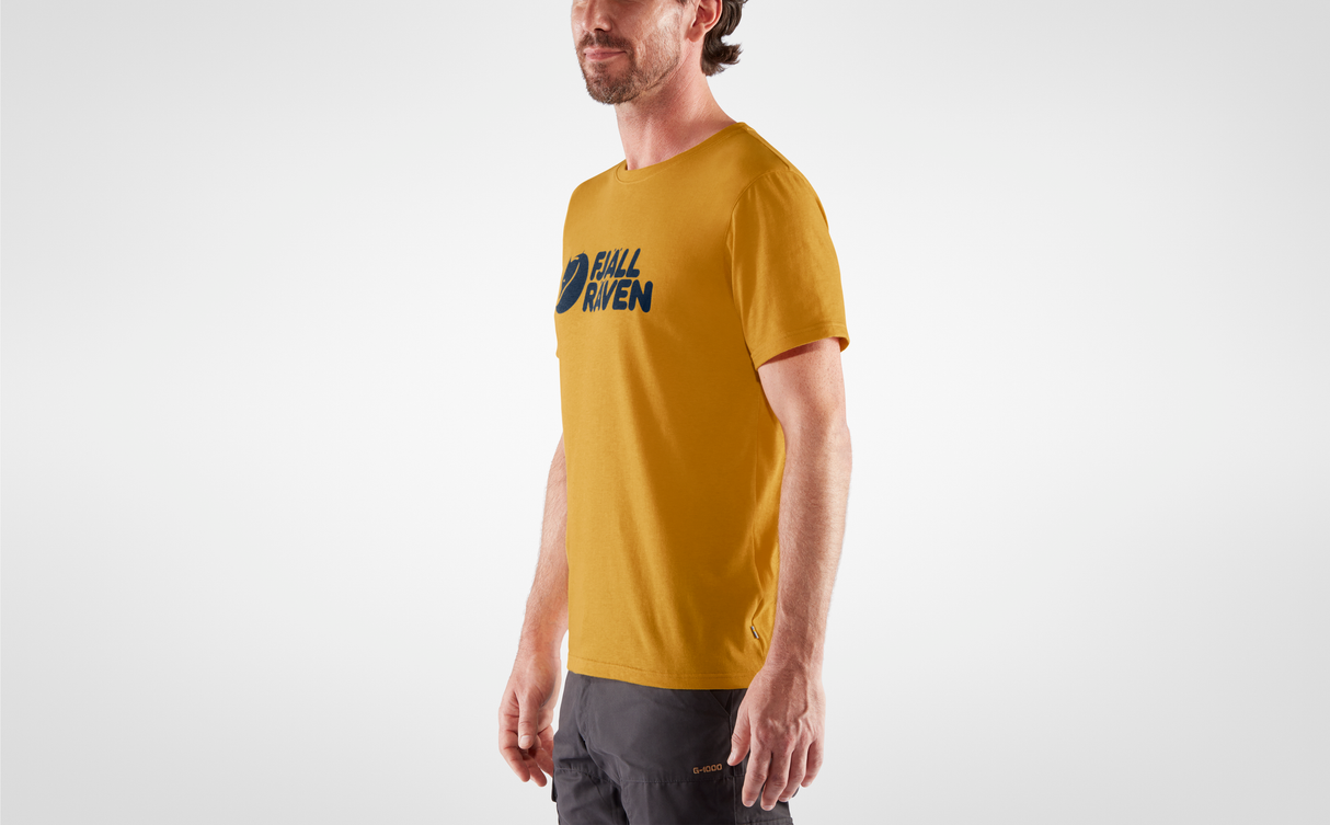 Fjallraven Logo T-Shirt (Men's) - Ochre - Find Your Feet Australia Hobart Launceston Tasmania