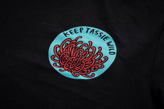 Keep Tassie Wild Waratah Tee (Women's) - Black - Find Your Feet Australia Hobart Launceston Tasmania