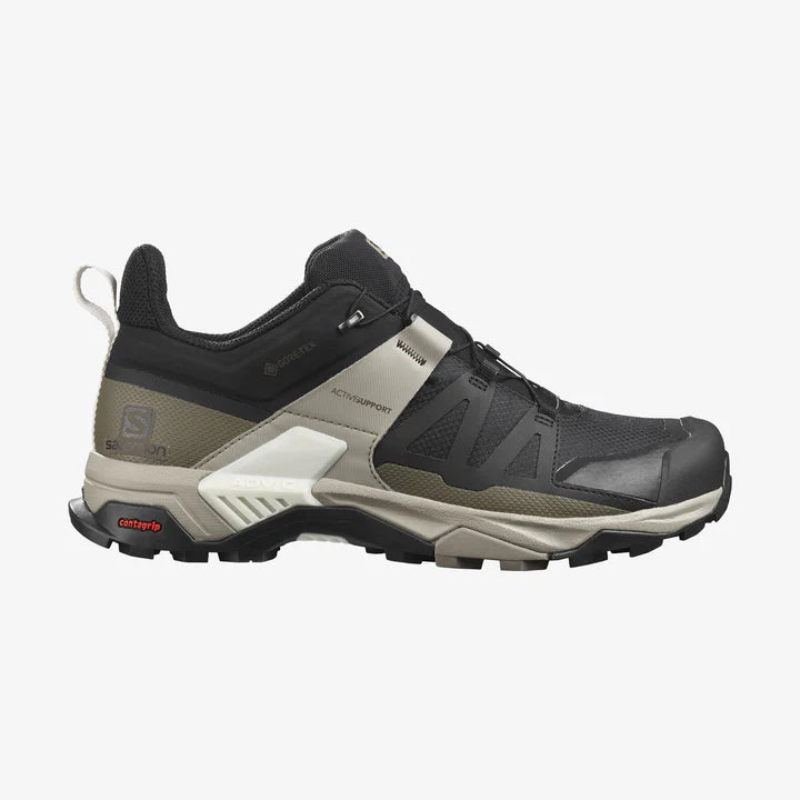 Salomon X Ultra 4 GTX Trail Hiking Shoe (Men's) Black/Vintage Kaki/Vanilla Ice - Find Your Feet Australia Hobart Launceston Tasmania
