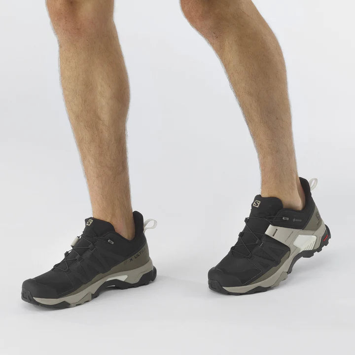 Salomon X Ultra 4 GTX Trail Hiking Shoe (Men's) Black/Vintage Kaki/Vanilla Ice - Find Your Feet Australia Hobart Launceston Tasmania