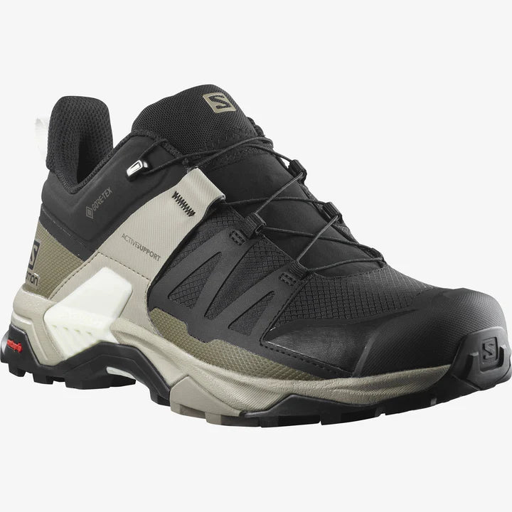 Salomon X Ultra 4 GTX Trail Hiking Shoe (Men's) Black/Vintage Kaki/Vanilla Ice - Find Your Feet Australia Hobart Launceston Tasmania