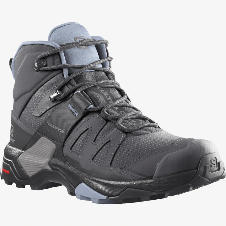 Salomon X Ultra 4 Mid GTX Trail Hiking Boot (Women's) Magnet/Black/Zen Blue - Find Your Feet Australia Hobart Launceston Tasmania