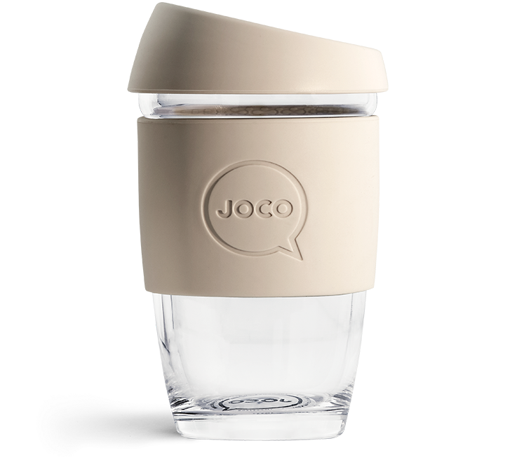Joco Glass Reusable Coffee Cups 6oz - Sandstone - Find Your Feet Australia Hobart Launceston Tasmania