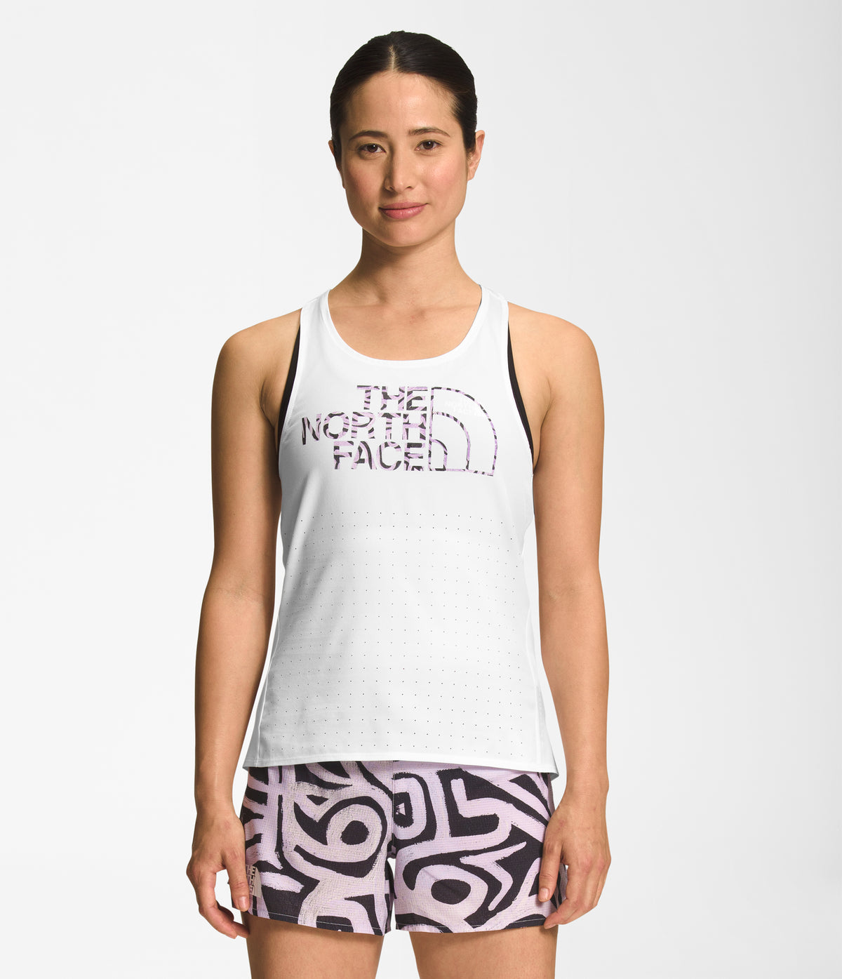 The North Face Flight Weightless Tank (Women's) - Find Your Feet Australia Hobart Launceston Tasmania - TNF White/Lavender Print