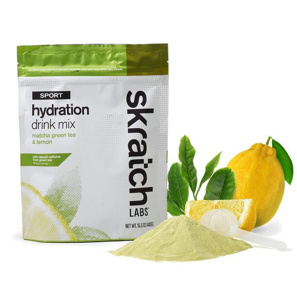 Skratch Labs Sport Hydration Drink Mix Resealable Pouch 440g - Match Green Tea & Lemon - Find Your Feet Australia Hobart Launceston Tasmania