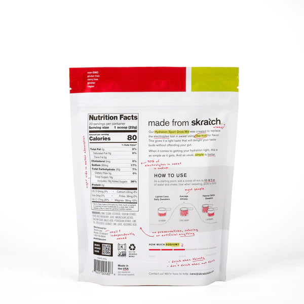 Skratch Labs Sport Hydration Drink Mix Resealable Pouch 440g