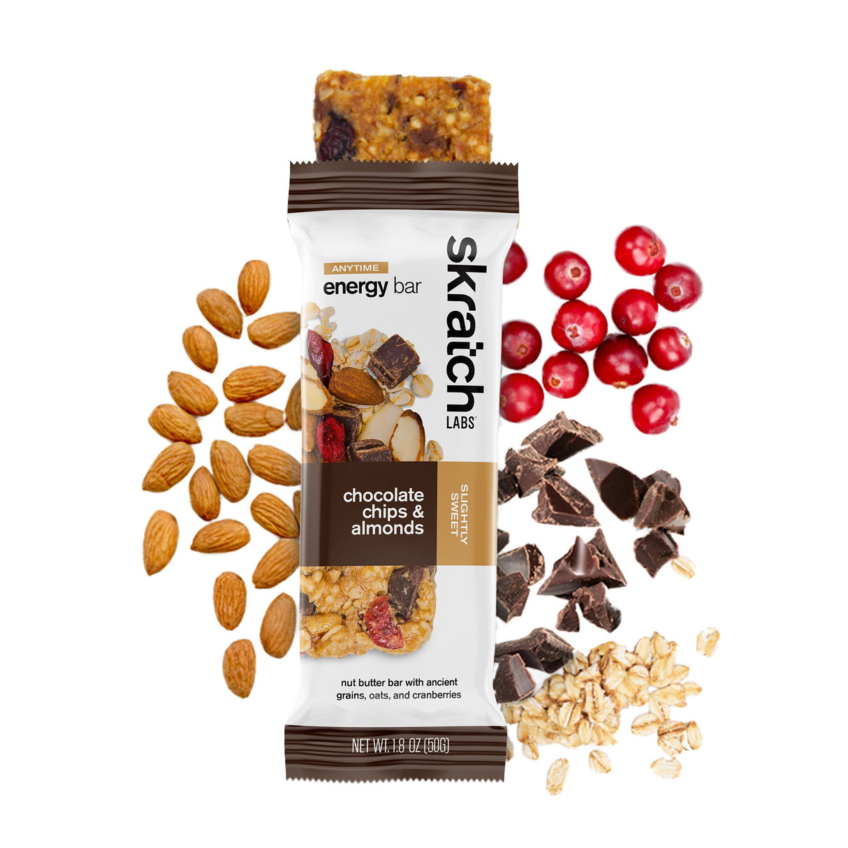 Skratch Labs Anytime Energy Bar - Chocolate Chips & Almonds - Find Your Feet Australia Hobart Launceston Tasmania