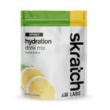Skratch Labs Sport Hydration Drink Mix Resealable Pouch 440g - Lemon & Lime - Find Your Feet Australia Hobart Launceston Tasmania