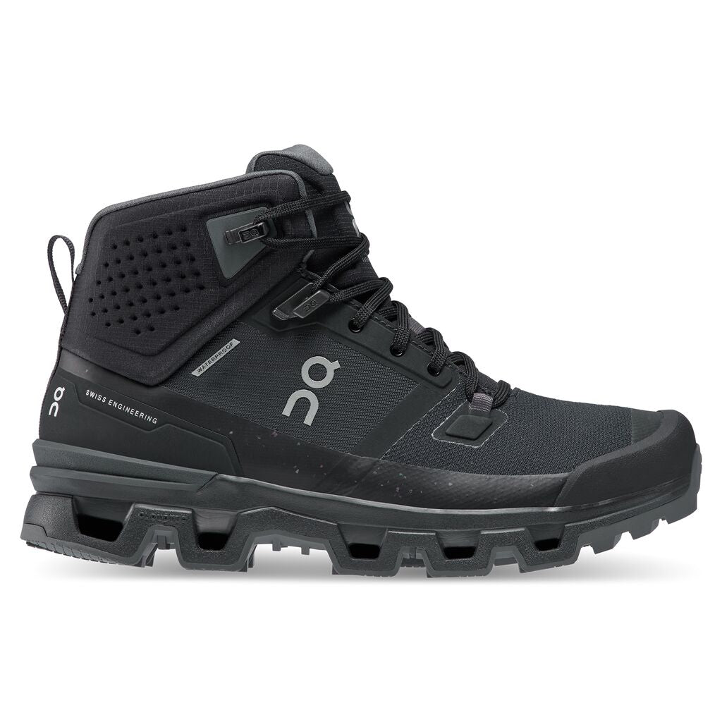 On Cloudrock WP Hiking Mid Boot (Women's) Black | Eclipse - Find Your Feet Australia Hobart Launceston Tasmania