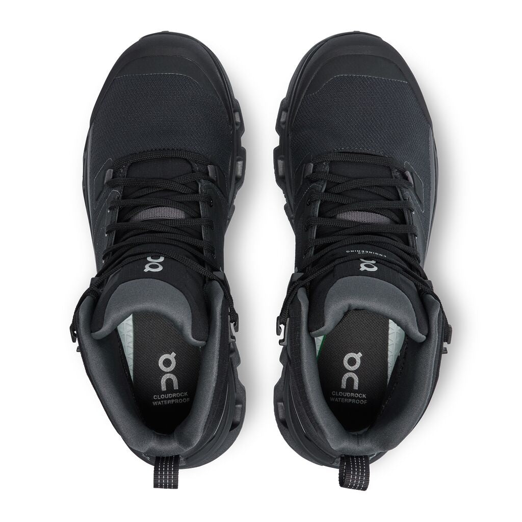 On Cloudrock WP Hiking Mid Boot (Women's) Black | Eclipse - Find Your Feet Australia Hobart Launceston Tasmania