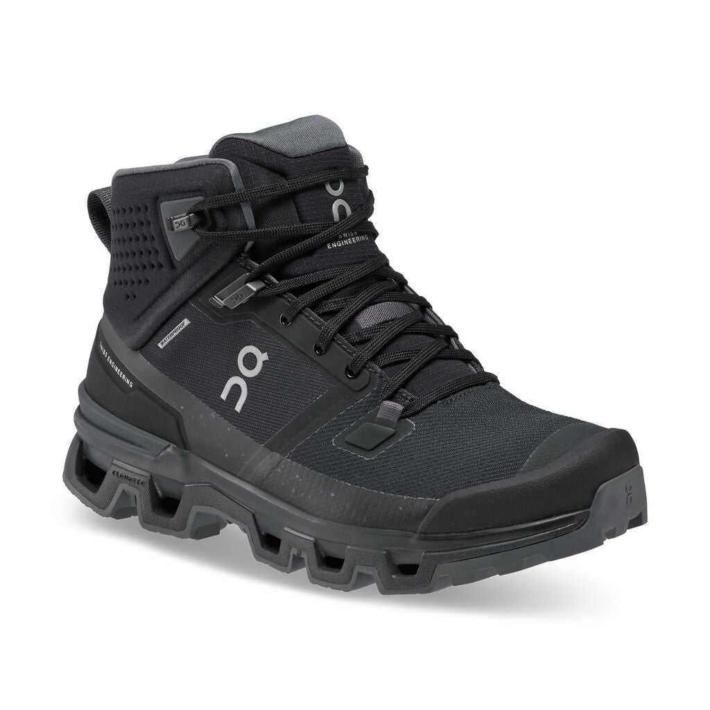 On Cloudrock WP Hiking Mid Boot (Women's) Black | Eclipse - Find Your Feet Australia Hobart Launceston Tasmania