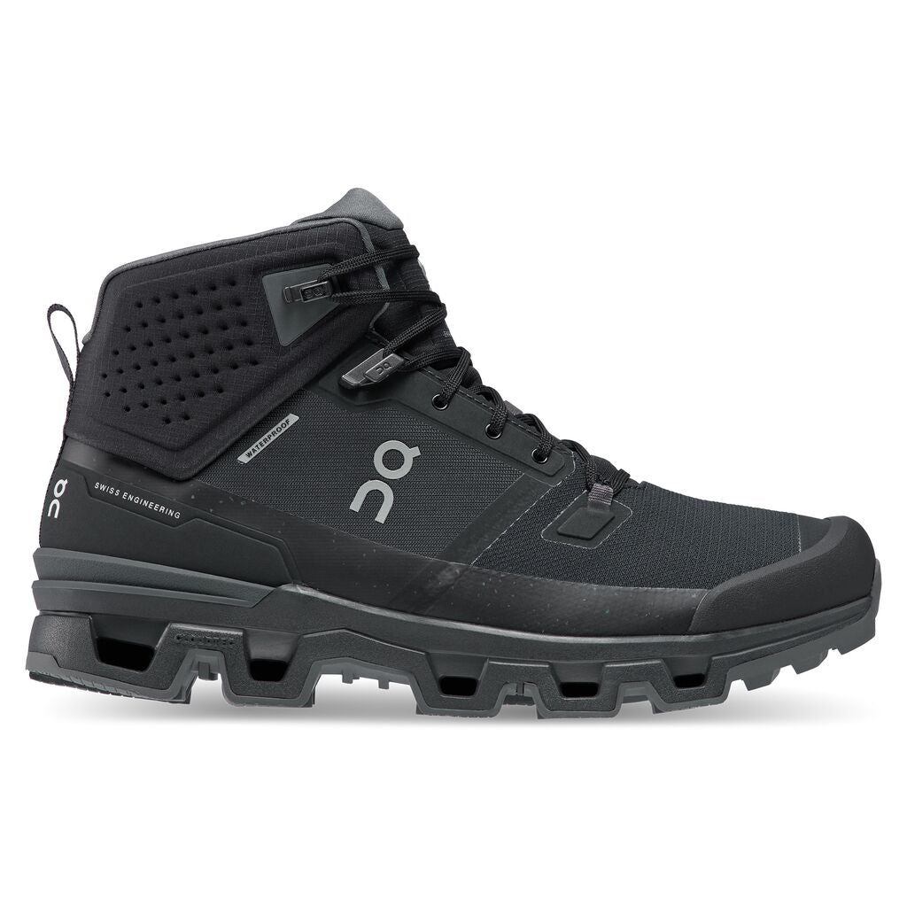 On Cloudrock WP Hiking Mid Boot (Men's) Black | Eclipse - Find Your Feet Australia Hobart Launceston Tasmania
