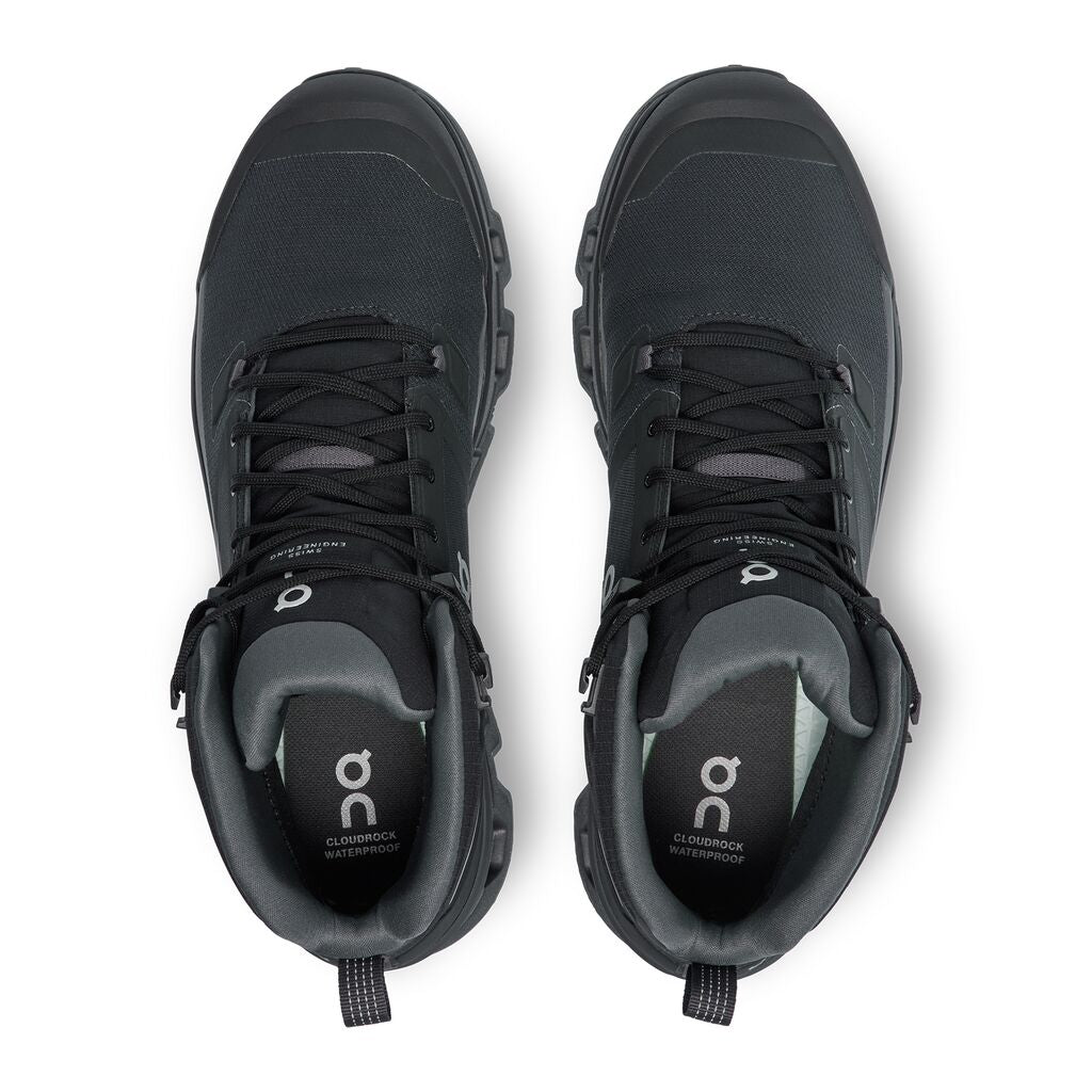 On Cloudrock WP Hiking Mid Boot (Men's) Black | Eclipse - Find Your Feet Australia Hobart Launceston Tasmania