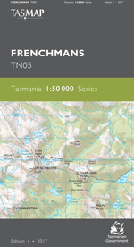 Tasmap 1:50000  Frenchmans Find Your Feet Hiking Tasmania National Park Map
