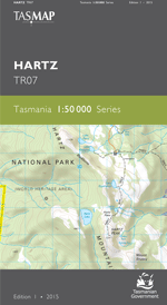 Tasmap 1:50000 Hartz Find Your Feet Hiking Tasmania National Park Map