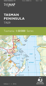 Tasmap 1:50000 Tasman Peninsula Find Your Feet Hiking Tasmania National Park Map