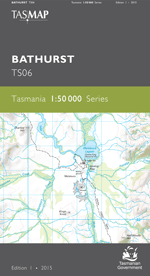 Tasmap 1:50000 Bathurst Find Your Feet Hiking Tasmania National Park Map