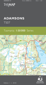 Tasmap 1:50000 Adamsons Find Your Feet Hiking Tasmania National Park Map