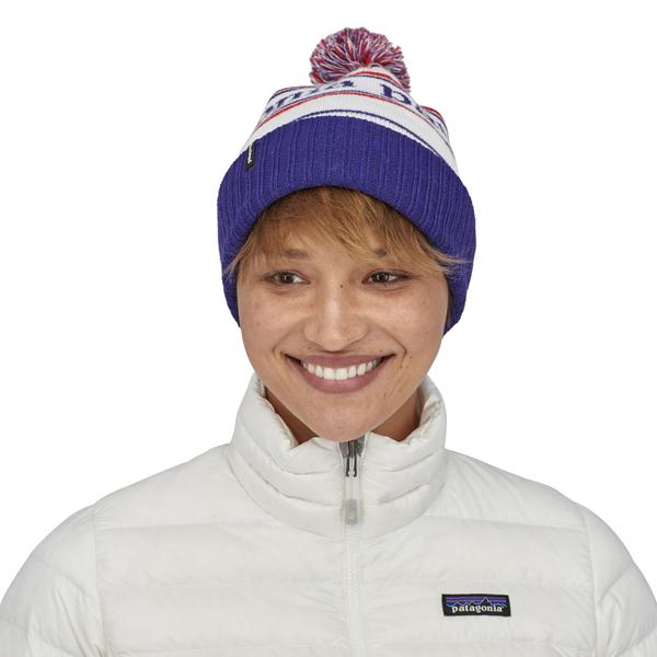 Patagonia Powder Town Beanie (Unisex) - Park Stripe: Viking Blue - Find Your Feet Australia Hobart Launceston Tasmania