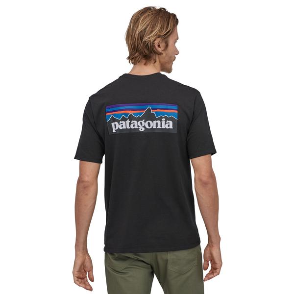 Patagonia P-6 Logo Responsibili-Tee (Men's) - Black - Find Your Feet Australia Hobart Launceston Tasmania