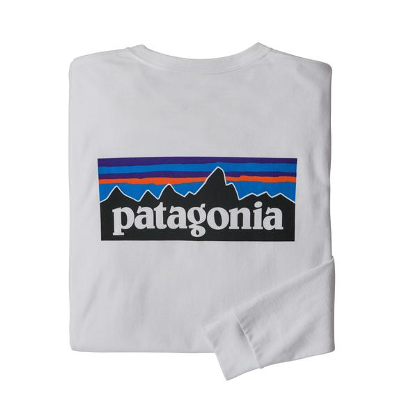 Patagonia L/S P-6 Logo Responsibili-Tee (Men's) FW20 - White - Find Your Feet Australia Hobart Launceston Tasmania