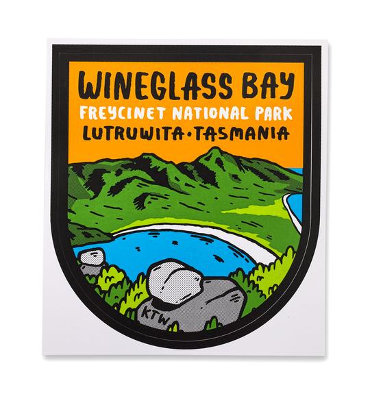 Keep Tassie Wild - Wineglass Bay Sticker - Find Your Feet Australia Hobart Launceston Tasmania