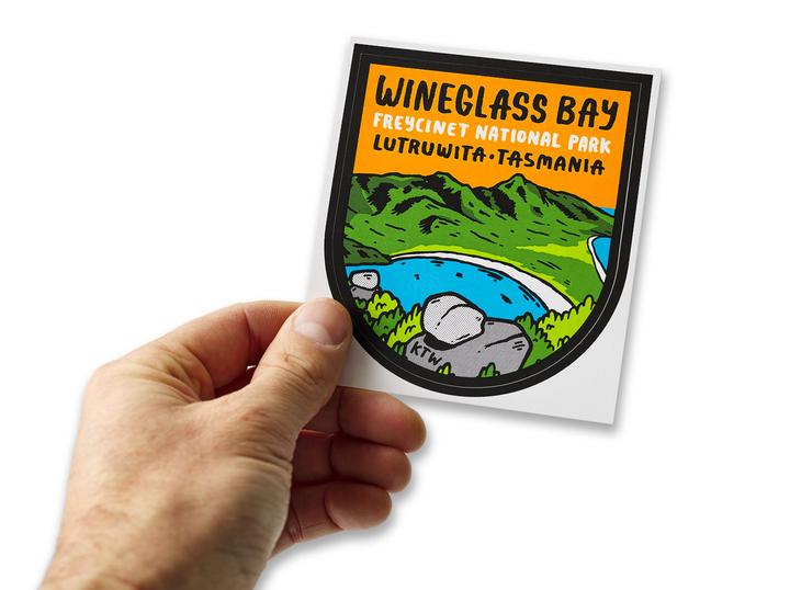 Keep Tassie Wild - Wineglass Bay Sticker - Find Your Feet Australia Hobart Launceston Tasmania