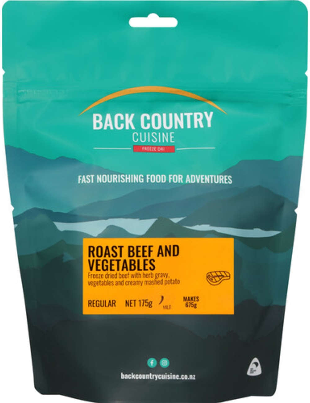 Back Country Cuisine Roast Beef and Vegetables - Find Your Feet Australia Hobart Launceston Tasmania