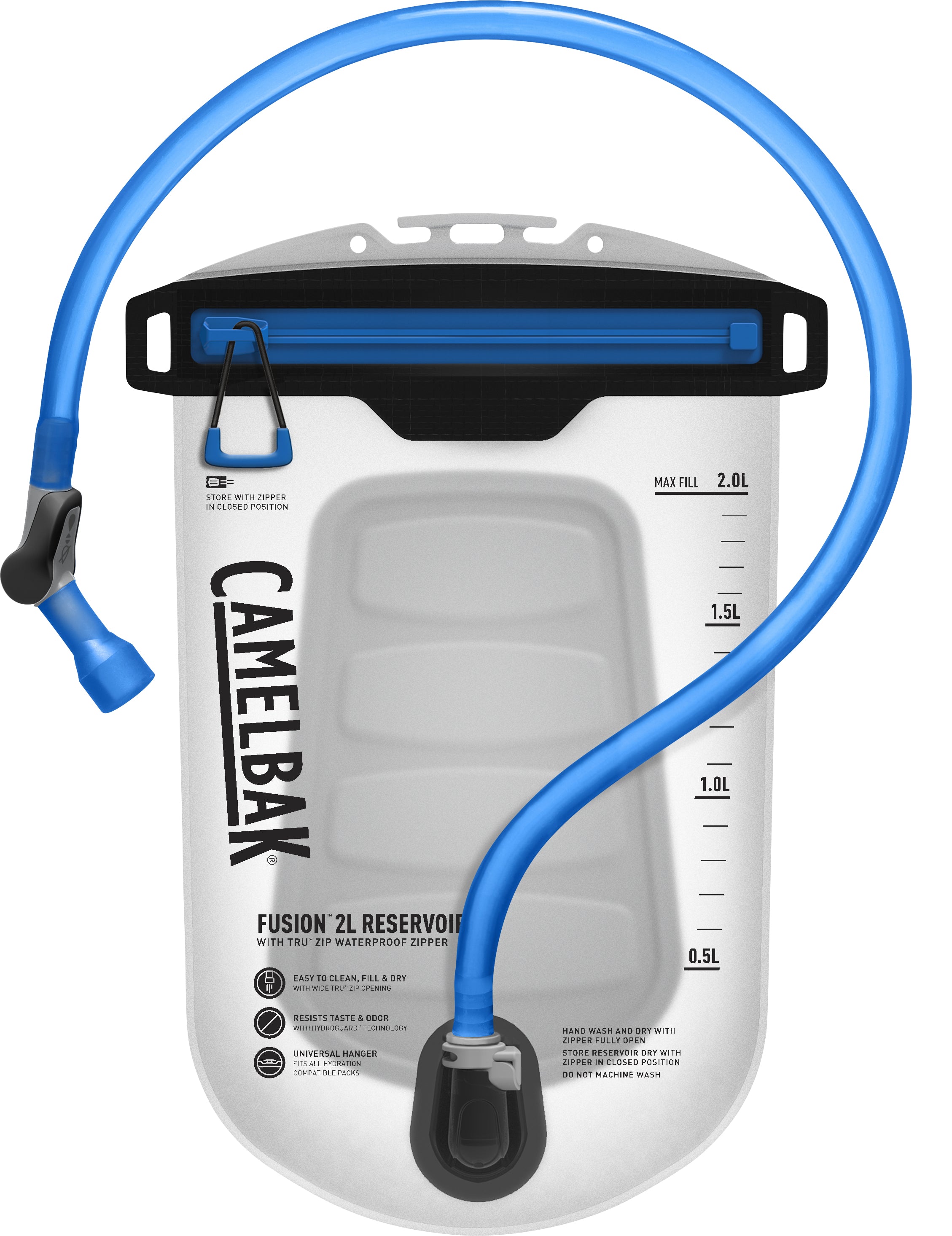 Camelbak Fusion Reservoir w/ Tru Zip WP Zipper - Find Your Feet Australia Hobart Launceston Tasmania - 2L Clear