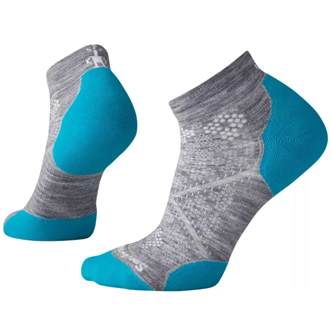 Smartwool PhD Run Light Elite Low Cut Socks (Women's) - Light Grey/Blue - Find Your Feet Australia Hobart Launceston Tasmania