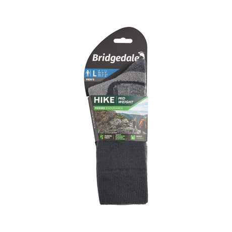 Bridgedale Hike Midweight Performance Boot Socks (Men's) - Gunmetal - Find Your Feet Australia Hobart Launceston Tasmania