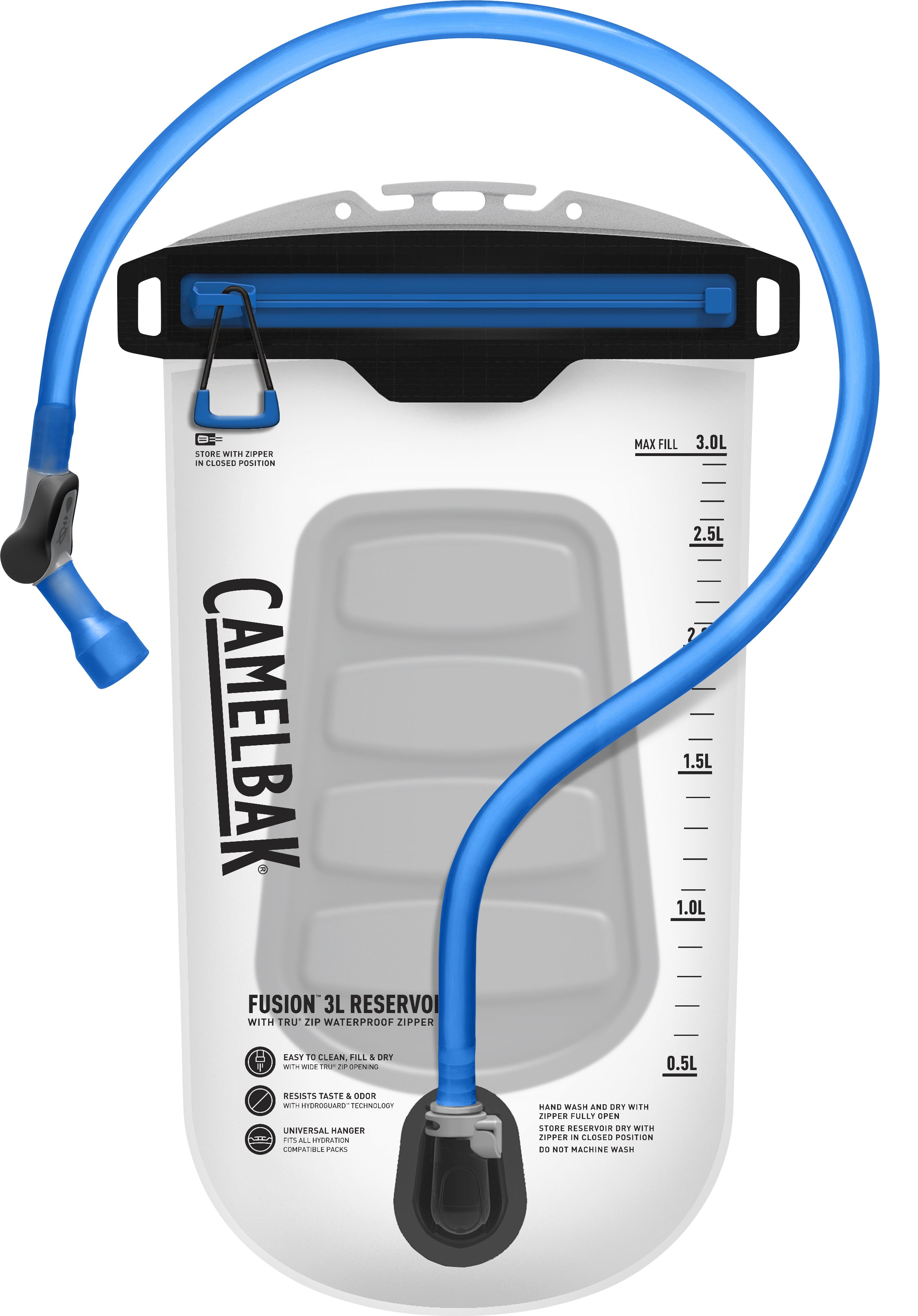 Camelbak Fusion Reservoir w/ Tru Zip WP Zipper - Find Your Feet Australia Hobart Launceston Tasmania - 3L Clear